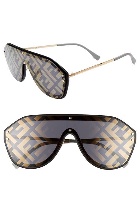 fendi sunglasses with logo on lens|fendi round 52mm sunglasses.